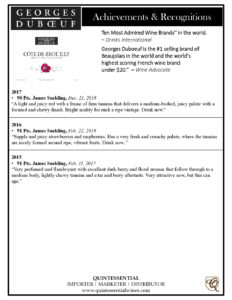 Georges Duboeuf Côte-de-Brouilly – Press Highlights