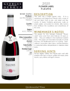 2020 Georges Duboeuf Fleurie – Fact Sheet