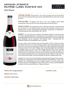 2023 Georges Duboeuf Fleurie – Fact Sheet