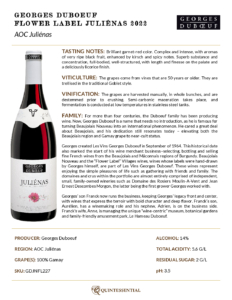 2022 Georges Duboeuf Juliénas – Fact Sheet