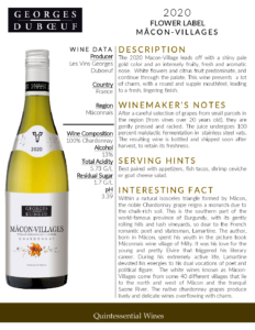 2020 Georges Duboeuf Mâcon-Villages Blanc – Fact Sheet