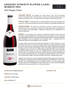 2023 Georges Duboeuf Morgon – Fact Sheet