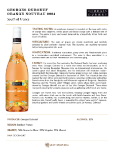2024 Georges Duboeuf Orange Nouveau – Fact Sheet