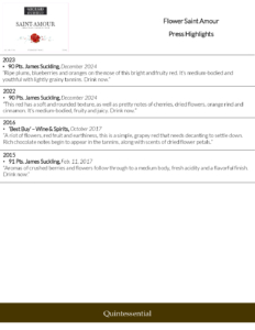 Georges Duboeuf Saint Amour – Press Highlights