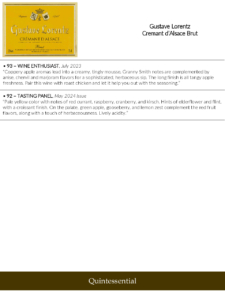 Gustave Lorentz Crémant d’Alsace Brut – Press Highlights #2