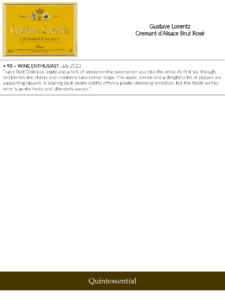 Gustave Lorentz Crémant d’Alsace Brut Rosé – Press Highlights