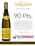 2020 Gustave Lorentz Pinot Blanc Reserve – 90 points, Wine Enthusiast – Accolade Sell Sheet