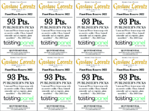 2022 Gustave Lorentz Pinot Blanc Reserve – 93 points, Tasting Panel – Shelftalker