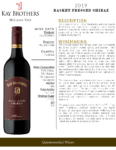 2019 Kay Brothers Basket Pressed Shiraz – Fact Sheet