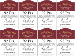 2020 Kay Brothers Basket Pressed Shiraz – 92 points, Wine Advocate – Shelftalker