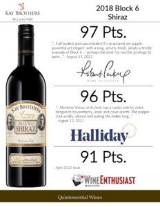 2018 Kay Brothers Block 6 Shiraz – Accolades Sell Sheet