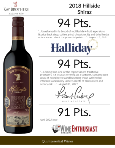 2018 Kay Brothers Hillside Shiraz – Accolades Sell Sheet