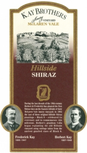 Kay Brothers Hillside Shiraz – Label – Non-Vintage