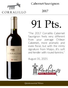 2017 Matetic Vineyards Corralillo Cabernet Sauvignon – 91 points, Wine Advocate – Accolade Sell Sheet