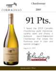 2019 Matetic Vineyards Corralillo Chardonnay – 91 points, Wine Advocate – Accolade Sell Sheet