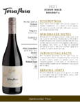 2021 TerraPura Reserva Pinot Noir – Fact Sheet
