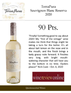 2020 TerraPura Reserva Sauvignon Blanc – 90 points, Wine Review Online – Accolade Sell Sheet