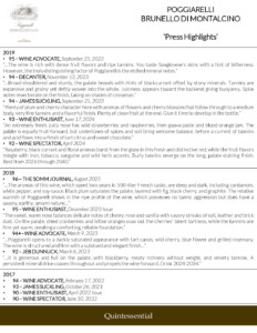 Cortonesi Poggiarelli Brunello di Montalcino – Press Highlights