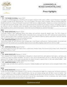 Cortonesi La Mannella Rosso di Montalcino – Press Highlights