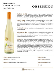 2023 Obsession Symphony – Fact Sheet