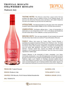 Tropical Strawberry Moscato – Fact Sheet