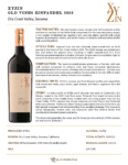 2023 XYZin Old Vine Zinfandel – Fact Sheet