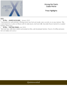 Among the Giants Merlot – Press Highlights