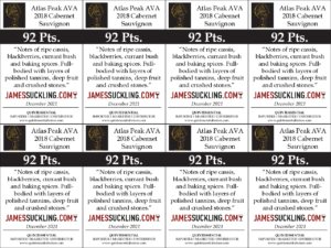 2018 Atlas Peak AVA Cabernet Sauvignon – 92 points, James Suckling – Shelftalker