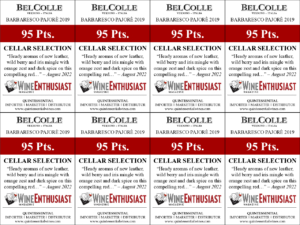 2019 Bel Colle Barbaresco DOCG Pajorè – 95 points, Wine Enthusiast – Shelftalker