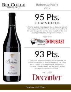 2019 Bel Colle Barbaresco DOCG Pajorè – Accolades Sell Sheet