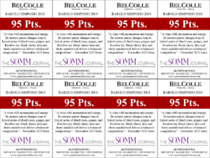 2018 Bel Colle Barolo DOCG Simposio – 95 points, The Somm Journal – Shelftalker