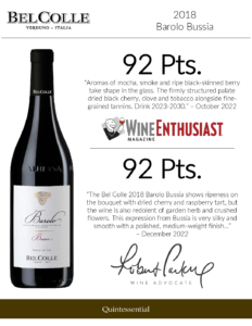 2018 Bel Colle Barolo Bussia – Accolades Sell Sheet