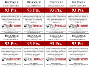 2013 Bel Colle Barolo DOCG Riserva – 93 points, Wine Enthusiast – Shelftalker