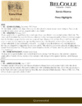 Bel Colle Barolo DOCG Riserva – Press Highlights