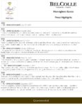 Bel Colle Barolo Monvigliero DOCG – Press Highlights