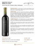 2020 Benton Hills Merlot – Fact Sheet