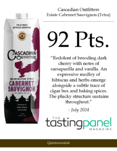 Cascadian Outfitters Cabernet Sauvignon 1L Tetra – 92 points, Tasting Panel – Accolade Sell Sheet