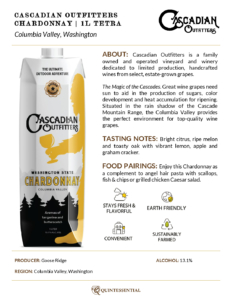 Cascadian Outfitters Chardonnay 1L Tetra – Fact Sheet