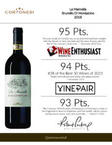 2018 Cortonesi La Mannella Brunello di Montalcino – Accolades Sell Sheet