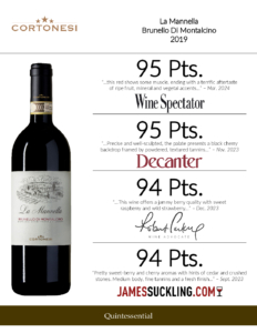 2019 Cortonesi La Mannella Brunello di Montalcino – Accolades Sell Sheet
