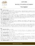 Cortonesi La Mannella Brunello di Montalcino Riserva – Press Highlights