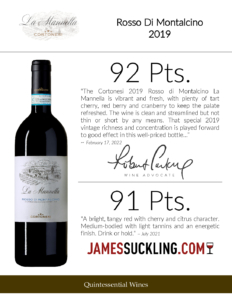 2019 Cortonesi La Mannella Rosso di Montalcino – Accolades Sell Sheet