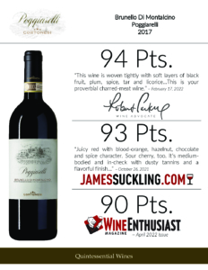 2017 Cortonesi Poggiarelli Brunello di Montalcino  – Accolade Sell Sheet