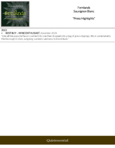 Fernlands Sauvignon Blanc – Accolade Sell Sheet