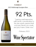 2022 Forrest Wines Sauvignon Blanc – 92 points, Wine Spectator – Accolade Sell Sheet