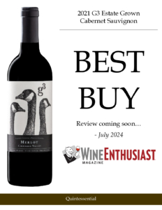 2021 G3 Cabernet Sauvignon – Best Buy, Wine Enthusiast – Accolade Sell Sheet