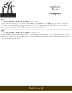 G3 Merlot – Press Highlights