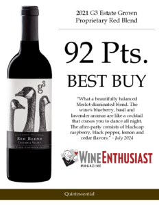 2021 G3 Red Blend – 92 points, Wine Enthusiast – Accolade Sell Sheet