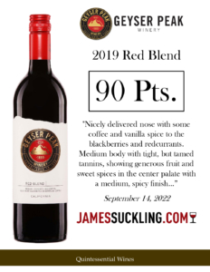 2019 Geyser Peak Red Blend – 90 points, James Suckling – Accolade Sell Sheet