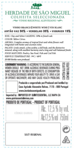 Herdade de São Miguel Colheita Seleccionada Branc – Back Label – Non-Vintageo